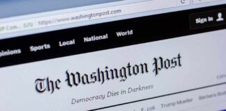 The Washington Post website homepage screenshot.
