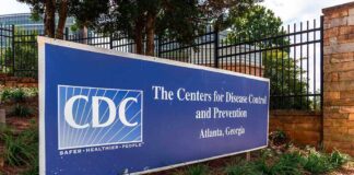 CDC sign outside headquarters in Atlanta Georgia