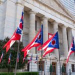 Ohio’s Future: Ramaswamy’s Bold Strategy for Schools and Economy Ohio flags outside a government building.
