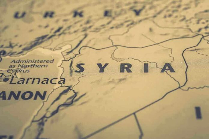 Map showing Syria and surrounding regions