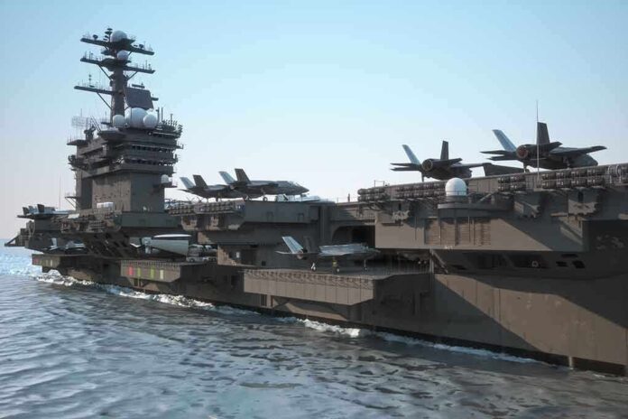 300162086 featured image Aircraft carrier deck with jet planes