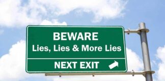 Beware sign lies and more lies next exit
