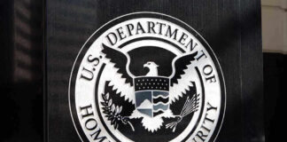 US Department of Homeland Security emblem on wall