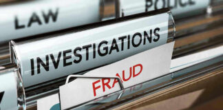 Files labeled Investigations and Fraud in folder.