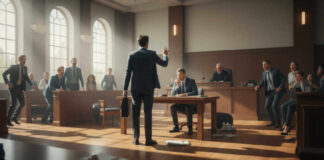 Create a featured image for the article titled: Elite Lawyer QUITS Murder Case: SHOCKING Unexpected Twist Use a light, day