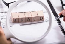 Trump’s DOJ to AXE Fraud Charges? Fraud blocks under magnifying glass on invoices.