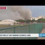 Crews battle 2-alarm fire at building on USF St. Pete campus