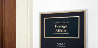 Signage for the Committee on Foreign Affairs.