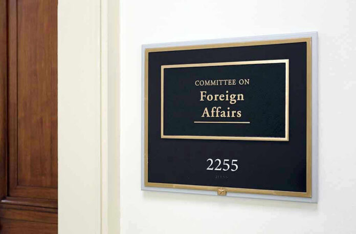 Signage for the Committee on Foreign Affairs.