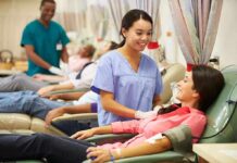 Congresswoman’s ‘Homoerotic’ Comment Overshadows Debate A nurse smiling at a female donor during a blood donation session