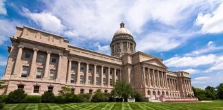 Kentucky Governor Pushes to End Electoral College Neoclassical capitol building with dome and columns on a manicured lawn