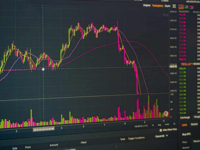 trading chart showing sharp price drop