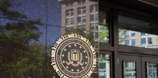 FBI seal on a building entrance