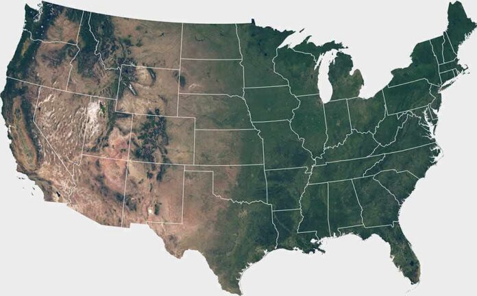 United States map with state boundaries