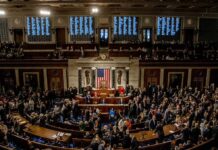 Showdown: Voter ID Fight Escalates in Senate U.S. House chamber with lawmakers gathered before a session