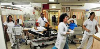 Hospital Drop-Off After Frat Night Medical staff attending to patients in a busy hospital emergency room