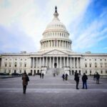 GOP Splits as Trump’s Voting Bill Stalls United States Capitol building with visitors on the plaza
