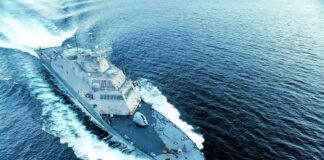 U.S. Strikes Three Iranian Tankers After Missile Attacks Naval warship cutting through open sea