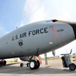 NEW Dragon Cart TRANSFORMS Air Strategy U.S. Air Force tanker aircraft on display at an airfield