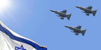 Iran Strikes Shake Global Markets Israeli flag with three fighter jets flying overhead
