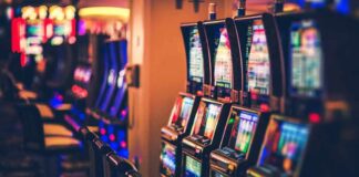 Vegas Bride Ordered to Repay $280K Row of slot machines in a casino